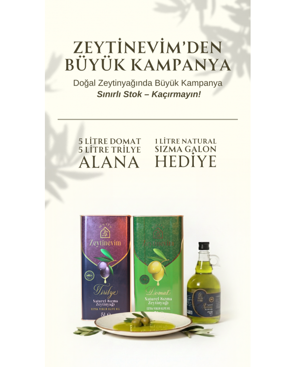 5 Litre Domat ve 5 Litre Trilye Alana 1 Litre Natürel Sızma Galon Hediye