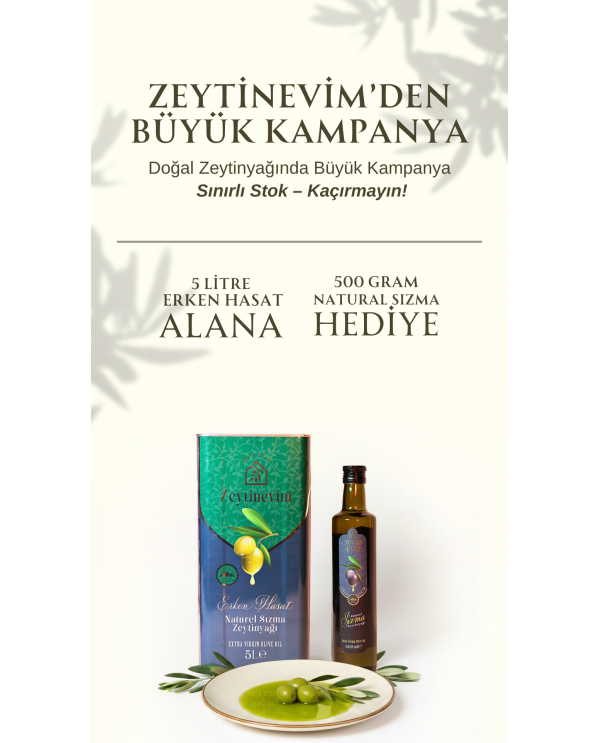 5 Litre Erken Hasat Alana 500 Gr Natürel Sızma Hediye