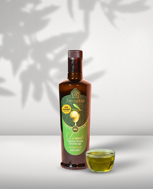 Domat Erken Hasat - Filtresiz Soğuk Sıkım Zeytinyağı 500 ml Premium Şişe
