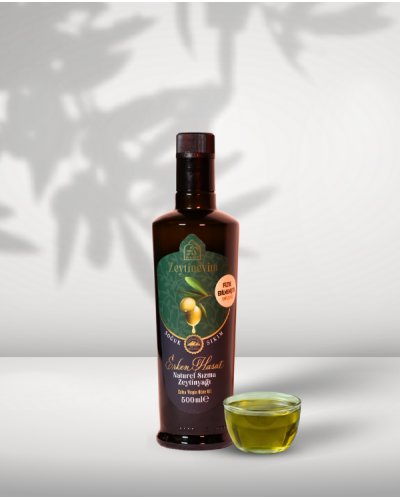 Edremit Erken Hasat - Soğuk Sıkım Filtresiz Zeytinyağı -  500 ml (Premium Şişe)