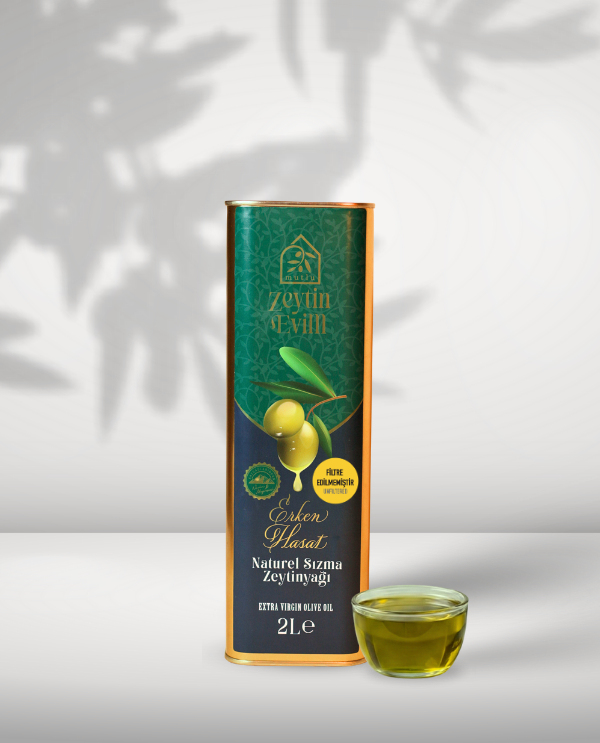 Edremit Erken Hasat - Filtresiz Soğuk Sıkım Zeytinyağı - 2 Lt