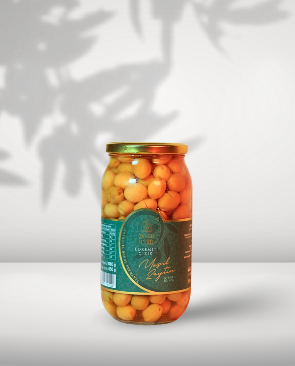 Edremit Çizik Yeşil Zeytin 650 Gr Kavanoz