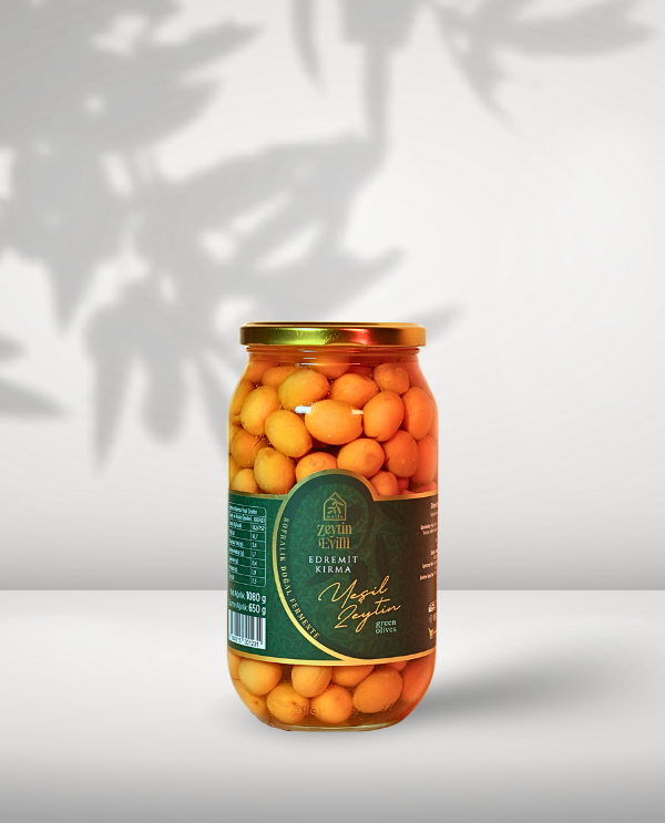 Edremit Kırma Yeşil Zeytin 650 Gr Kavanoz